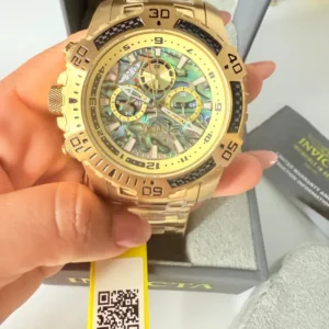 Reloj Cronógrafo Invicta (Dorado y Abalone)
