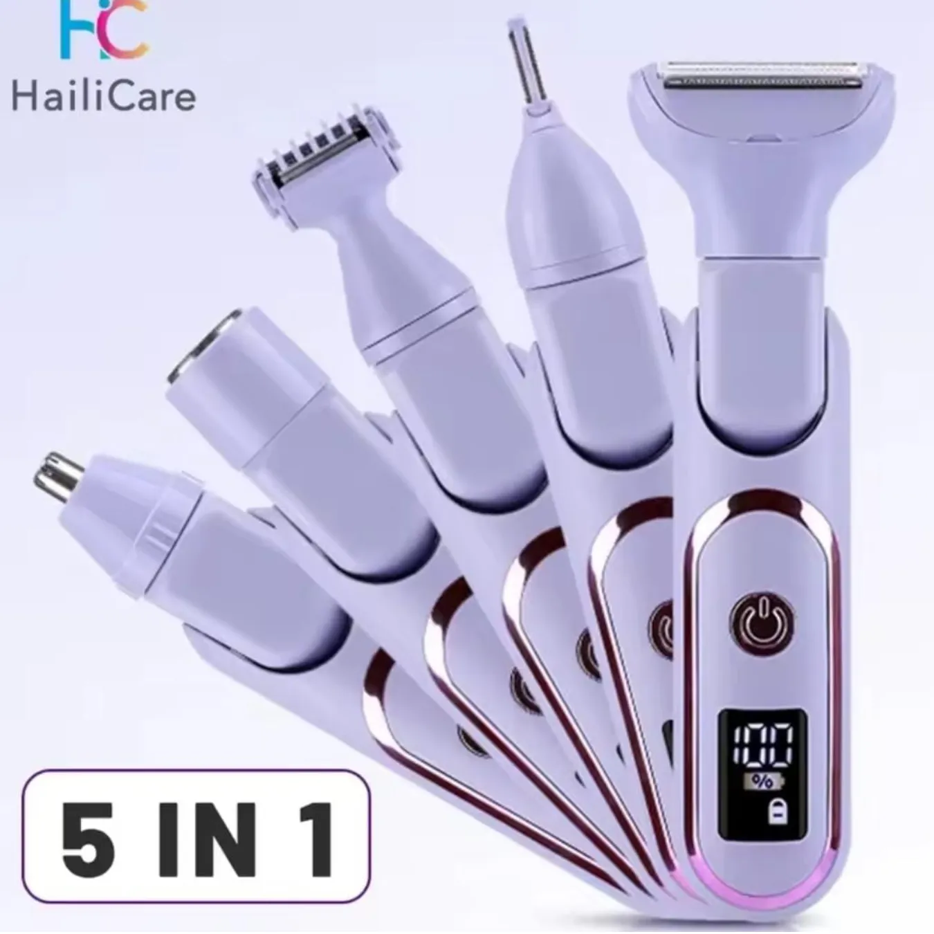 HailiCare – Máquina Depiladora 5 en 1 con Pantalla Digital
