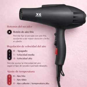 Secador de Cabello Profesional de la marca X6 Professional