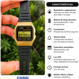 CASIO F-91W Dorado/Negro